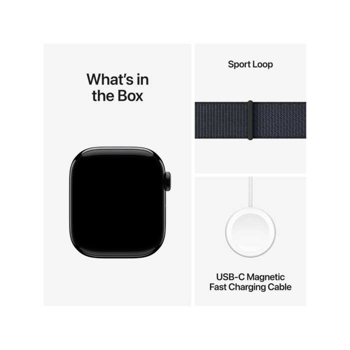 Apple Watch Series 10 Jet Black Aluminium Case with Ink Sport Loop
