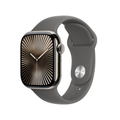 Apple Watch Series 10 Natural Titanium Case with Stone Grey Sport Band