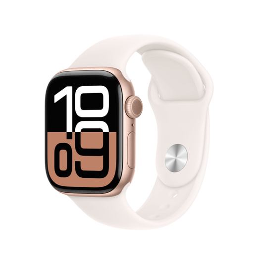 Apple Watch Series 10 Rose Gold Aluminium Case with Light Blush Sport Band