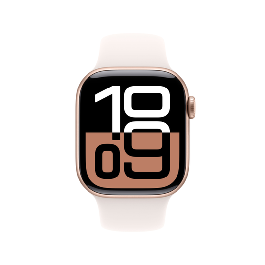 Apple Watch Series 10 Rose Gold Aluminium Case with Light Blush Sport Band