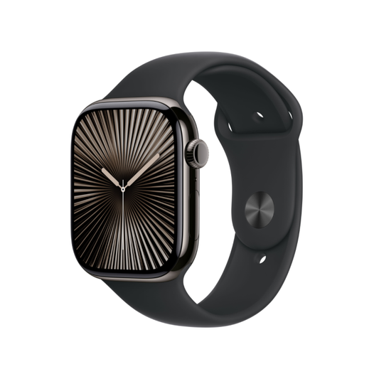 Apple Watch Series 10 Slate Titanium Case with Black Sport Band